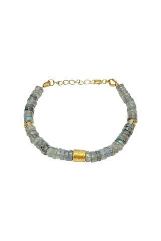 Bracelet doré à l'or fin jaune - Labradorites