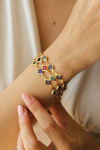 Bracelet 3 rangs - Bleu