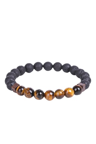 Bracelet - Pierres de lave et oeils-de-tigre