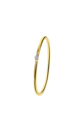 Bague - Argent plaqué or jaune et diamant