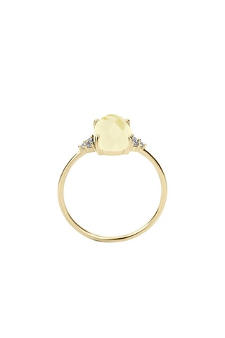 Bague - Argent plaqué or jaune et citrine