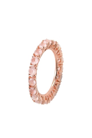 Bague - Argent plaqué or rose et quartz