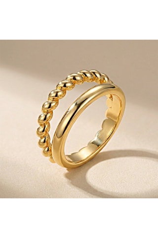 Bague dorée à l'or fin jaune
