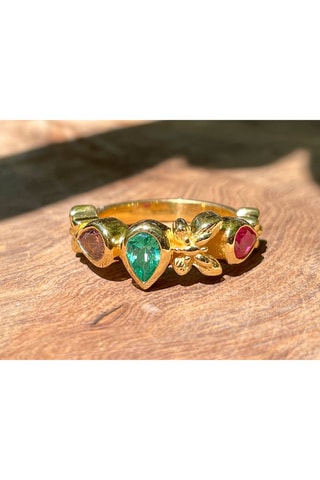Bague dorée à l'or fin jaune