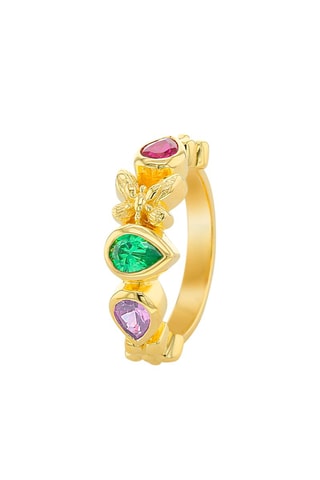 Bague dorée à l'or fin jaune