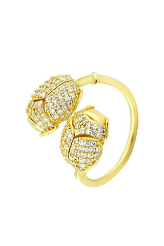 Bague dorée à l'or fin jaune