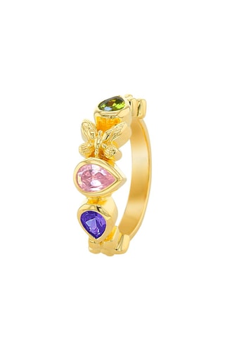 Bague dorée à l'or fin jaune