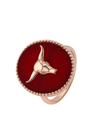 Bague - Plaqué or rose et onyx