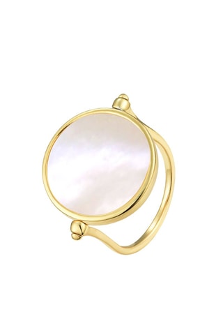 Bague dorée à l'or fin jaune - Nacre