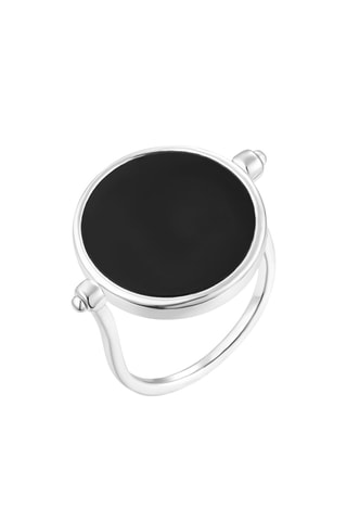 Bague - Plaqué argent et onyx