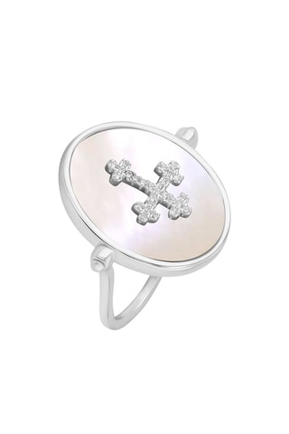 Bague - Plaqué argent et nacre