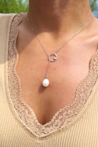 Collier Lasso - Argent et perle de culture d’eau douce