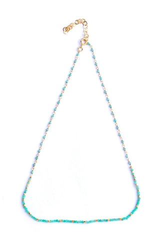 Collier doré à l'or fin jaune - Amazonites