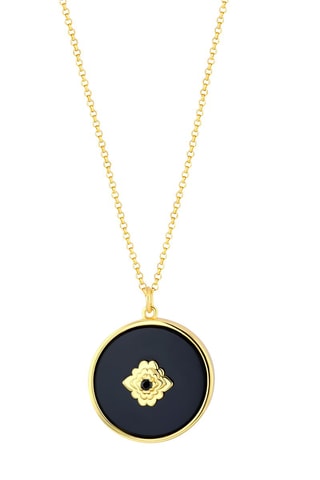 Collar reversible bañado en oro amarillo - Nácar y ónice