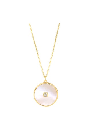 Collar reversible bañado en oro amarillo - Nácar y ónice