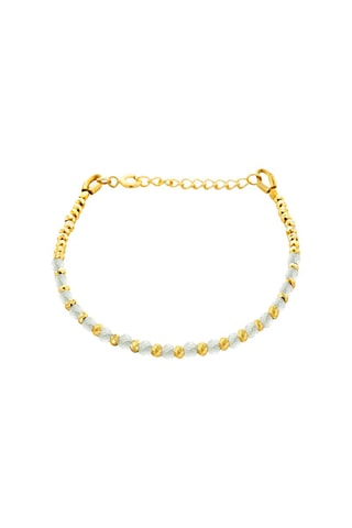 Pulsera bañada en oro fino amarillo - Prehnitas y piritas