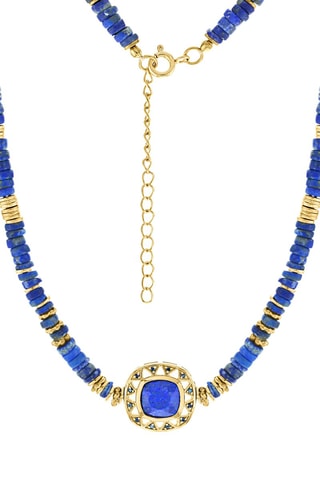 Collier - Plaqué or jaune et lapis-lazulis