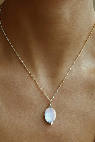 Collar - Chapado en oro amarillo y piedra de luna 
