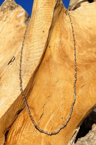 Collier doré à l'or fin jaune - Labradorites