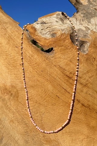 Collier doré à l'or fin jaune - Opales
