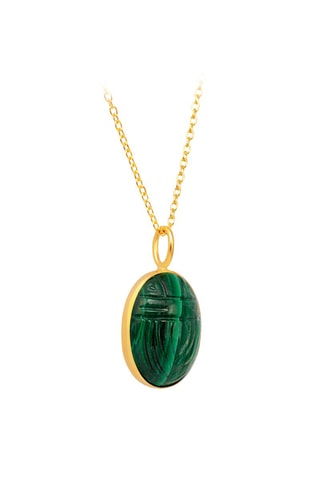 Collier doré à l'or fin jaune - Malachites