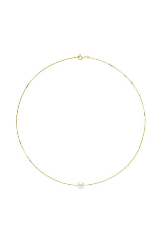 Collier - Argent plaqué or jaune et perle d'eau douce