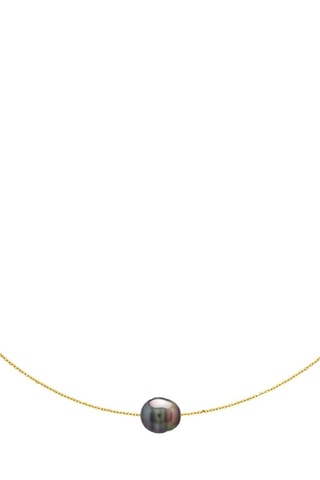 Collier - Argent plaqué or jaune et perle d'eau douce