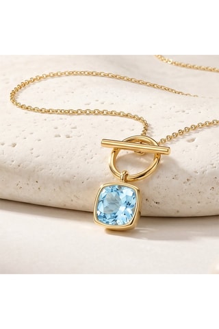 Collier - Argent plaqué or jaune et topaze