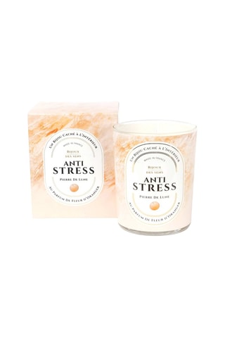 Bougie parfumée fleur d'oranger et collier Anti stress - Pierre de lune