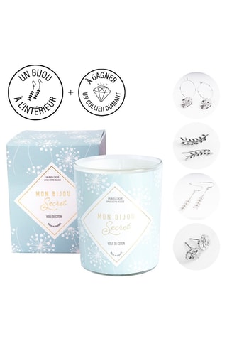 Bougie parfumée et boucles d'oreilles - Voile de coton