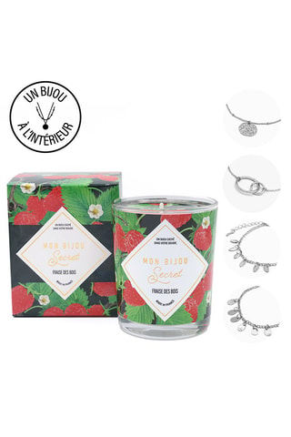 Bougie parfumée et bracelet  Fraise des bois