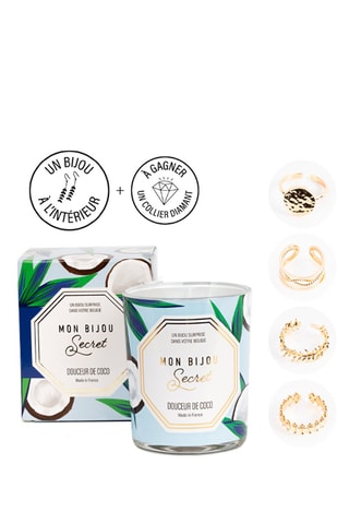 Bougie parfumée et bague ajustable - Douceur de coco
