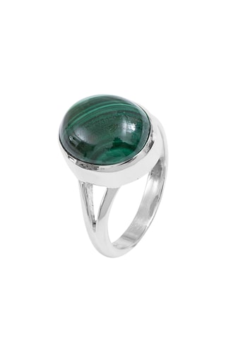 Bague - Argent et malachite