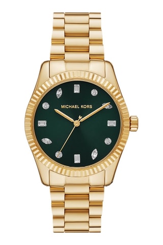 Montre à quartz en acier - Doré et vert