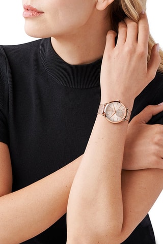 Montre à quartz en acier - Doré rose