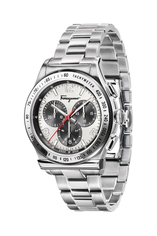 Montre à quartz en acier  - Chronographe - Argenté