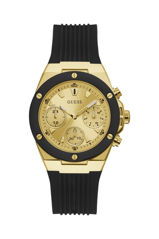 Montre à quartz en silicone - Chronographe - Noir et doré