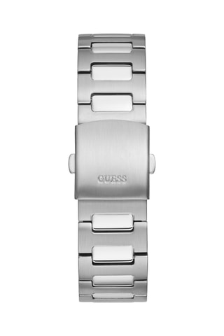 Montre à quartz en acier recyclé - Chronographe - Argenté et noir