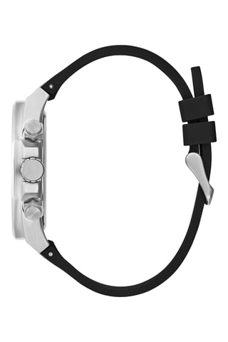 Montre à quartz en silicone - Chronographe - Noir et argenté