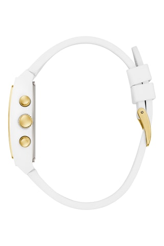 Montre à quartz en nylon recyclé et silicone - Chronographe - Blanc et doré