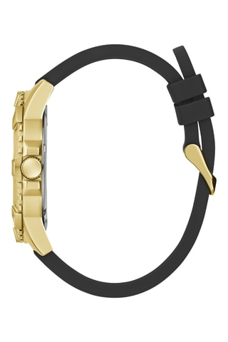 Montre à quartz en silicone - Noir et doré