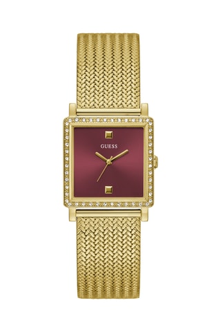 Montre à quartz en acier - Doré et bordeaux