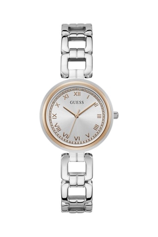 Montre à quartz en acier - Argenté et doré rose