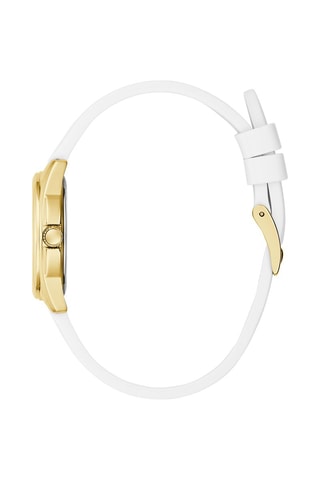 Montre à quartz en silicone - Blanc et doré