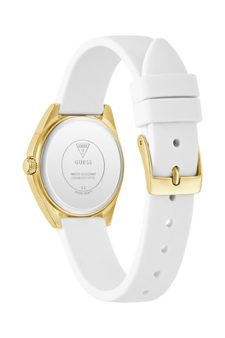 Montre à quartz en silicone - Blanc et doré