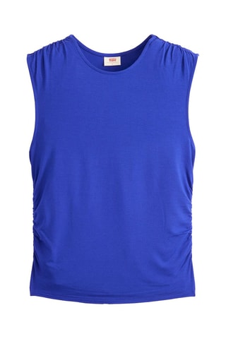 Top sans manches Crystal Ruched - Bleu