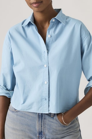 Chemise cropped Harlie - Bleu