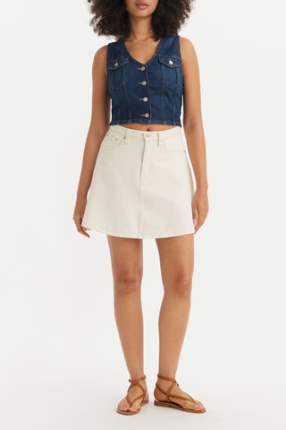 Minijupe en jean Flounce - Blanc