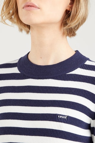 Pull Rib Crew - Blanc et bleu