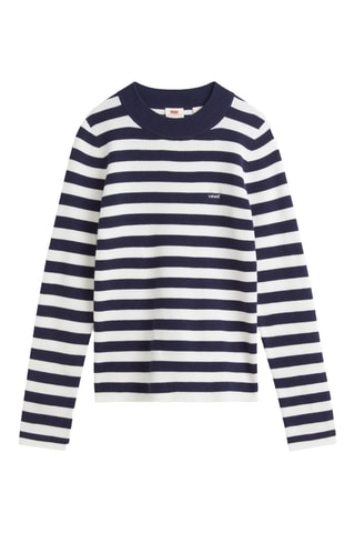 Pull Rib Crew - Blanc et bleu